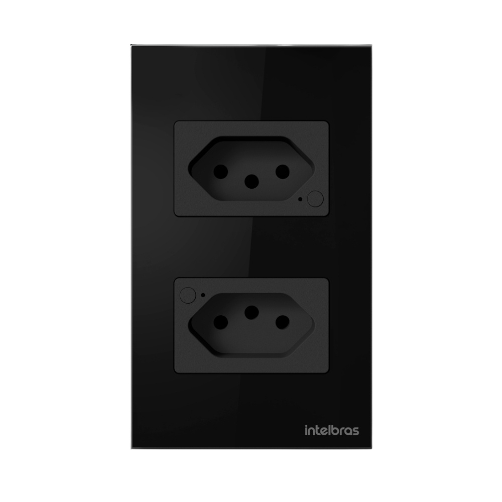 CONJUNTO 4X2 2 TOMADA 2P+T 10A PRETO WIFI SMART - INTELBRAS