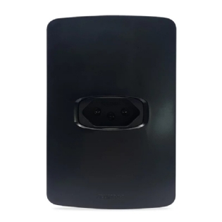 CONJUNTO 4X2 TOMADA 2 POLOS + TERRA 10A PRETO GRACIA MAXX - ALUMBRA