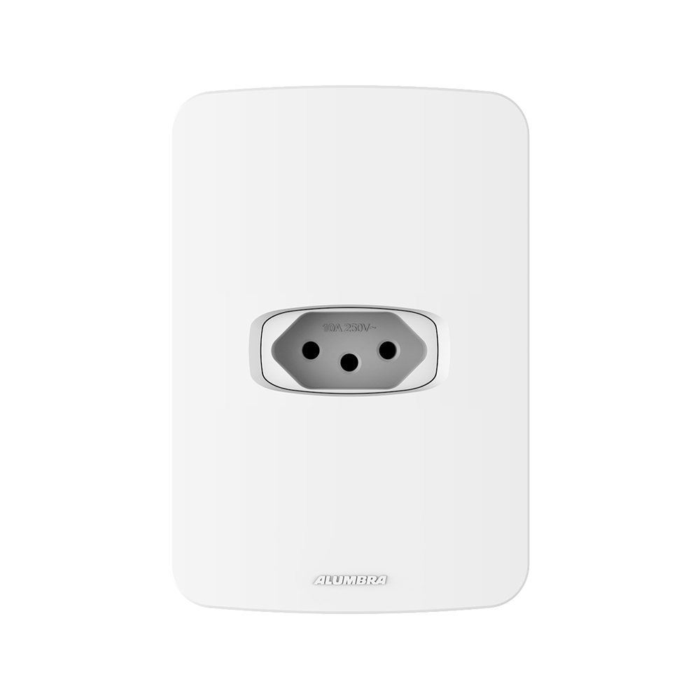 CONJUNTO 4X2 TOMADA 2 POLOS + TERRA 10A BRANCO GRACIA MAXX - ALUMBRA