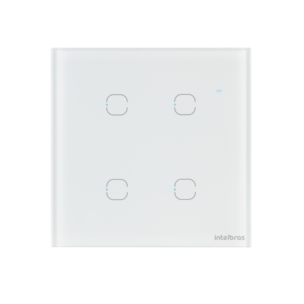 CONJUNTO 4X4 4 INTERRUPTOR TOUCH BRANCO WIFI SMART - INTELBRAS