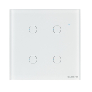 CONJUNTO 4X4 4 INTERRUPTORES TOUCH BRANCO WIFI SMART - INTELBRAS