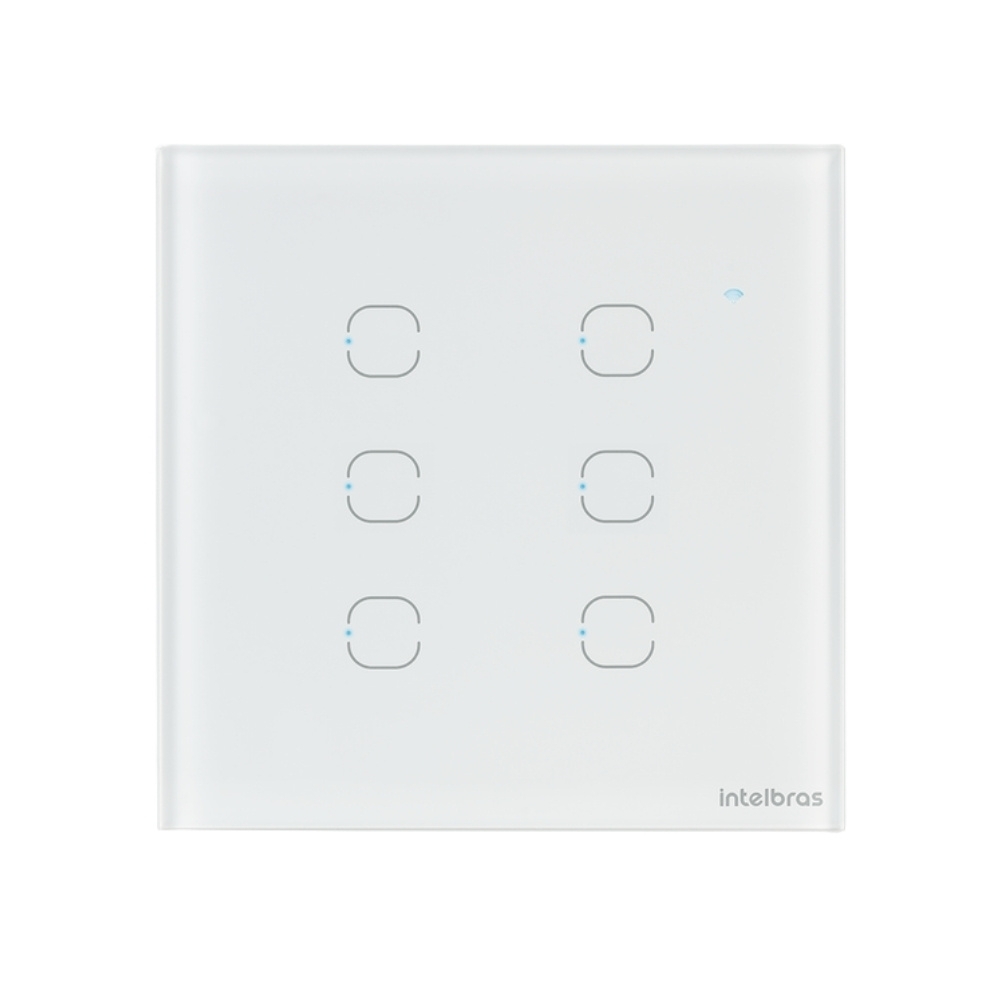 CONJUNTO 4X4 6 INTERRUPTOR TOUCH BRANCO WIFI SMART - INTELBRAS