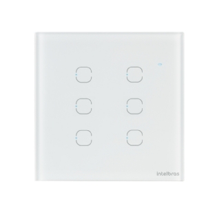 CONJUNTO 4X4 6 INTERRUPTOR TOUCH BRANCO WIFI SMART - INTELBRAS
