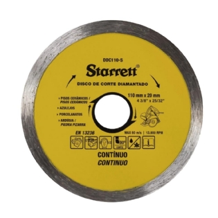 DISCO CORTE DIAMANTADO 110X20MM CONTINUO - STARRETT