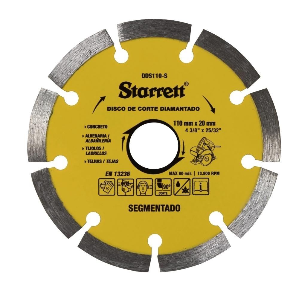 DISCO CORTE DIAMANTADO 110X20MM SEGMENTADO - STARRETT