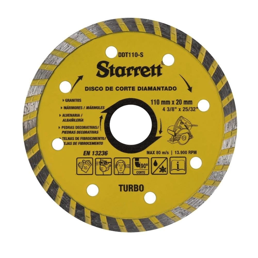 DISCO CORTE DIAMANTADO 110X20MM TURBO - STARRETT