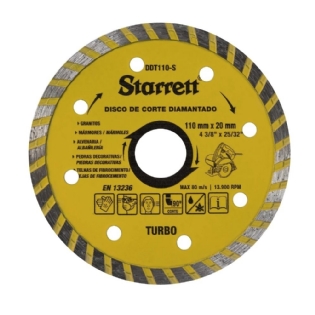 DISCO CORTE DIAMANTADO 110X20MM TURBO - STARRETT