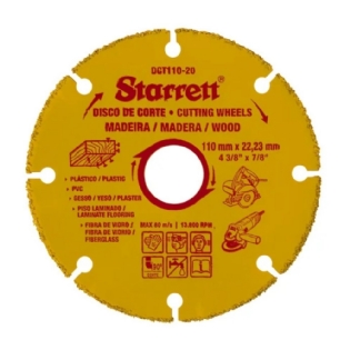 DISCO CORTE TUNGSTENIO PARA MADEIRA 110MM - STARRETT