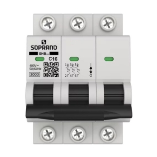 DISJUNTOR DIN TRIPOLAR 16A 3KA CURVA C - SOPRANO