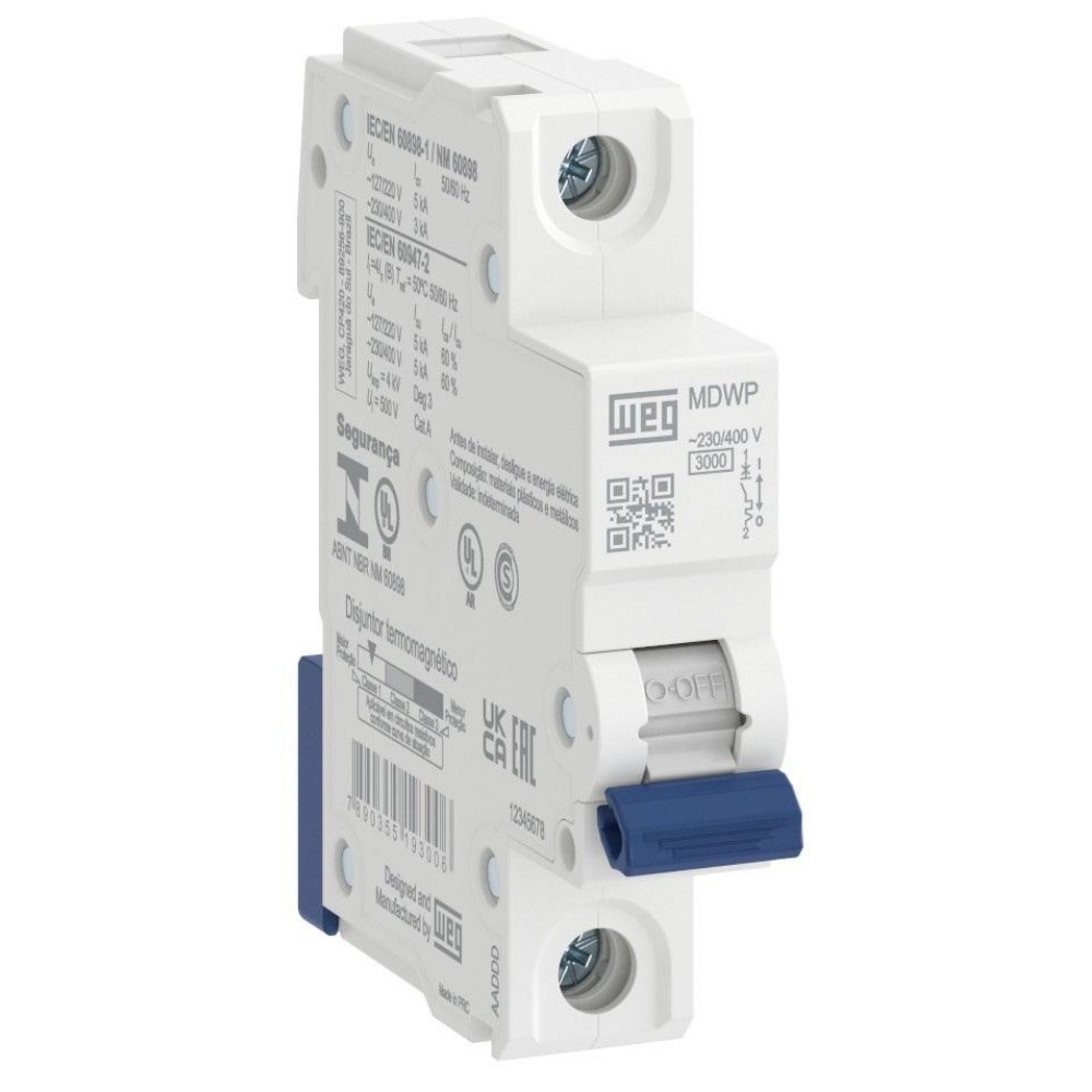 DISJUNTOR DIN 1 POLO 2A 3KA CURVA C - WEG