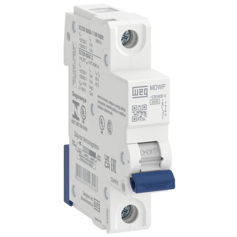 DISJUNTOR DIN 1 POLO 32A 3KA CURVA C - WEG