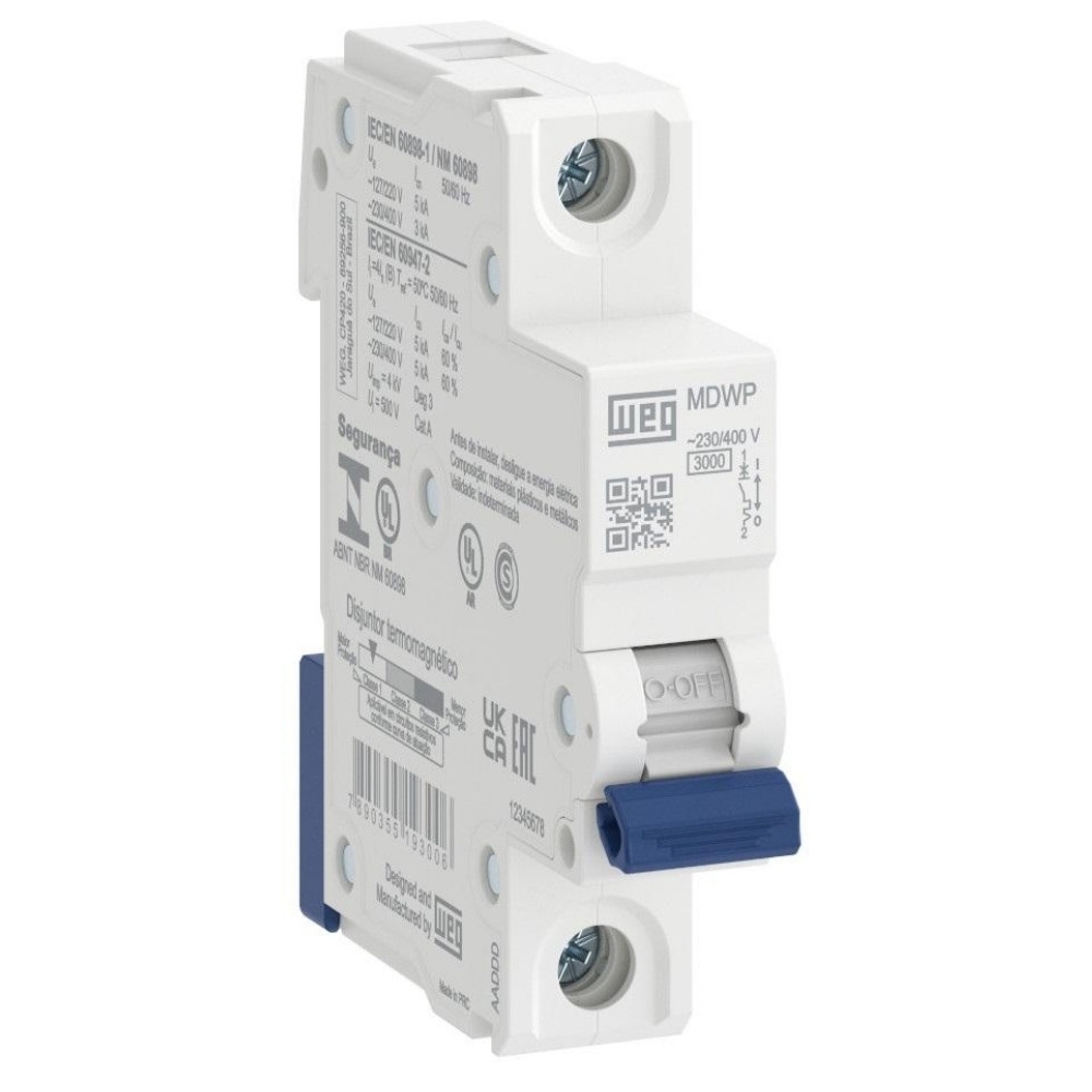 DISJUNTOR DIN 1 POLO 4A 3KA CURVA C - WEG