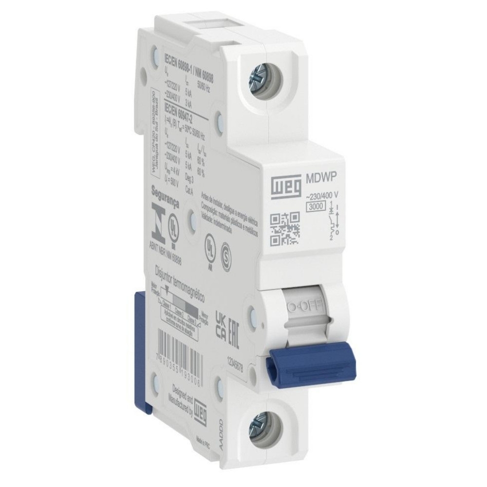 DISJUNTOR DIN 1 POLO 63A 3KA CURVA C - WEG