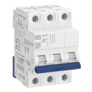 DISJUNTOR DIN 3 POLOS 25A 5KA CURVA C - WEG