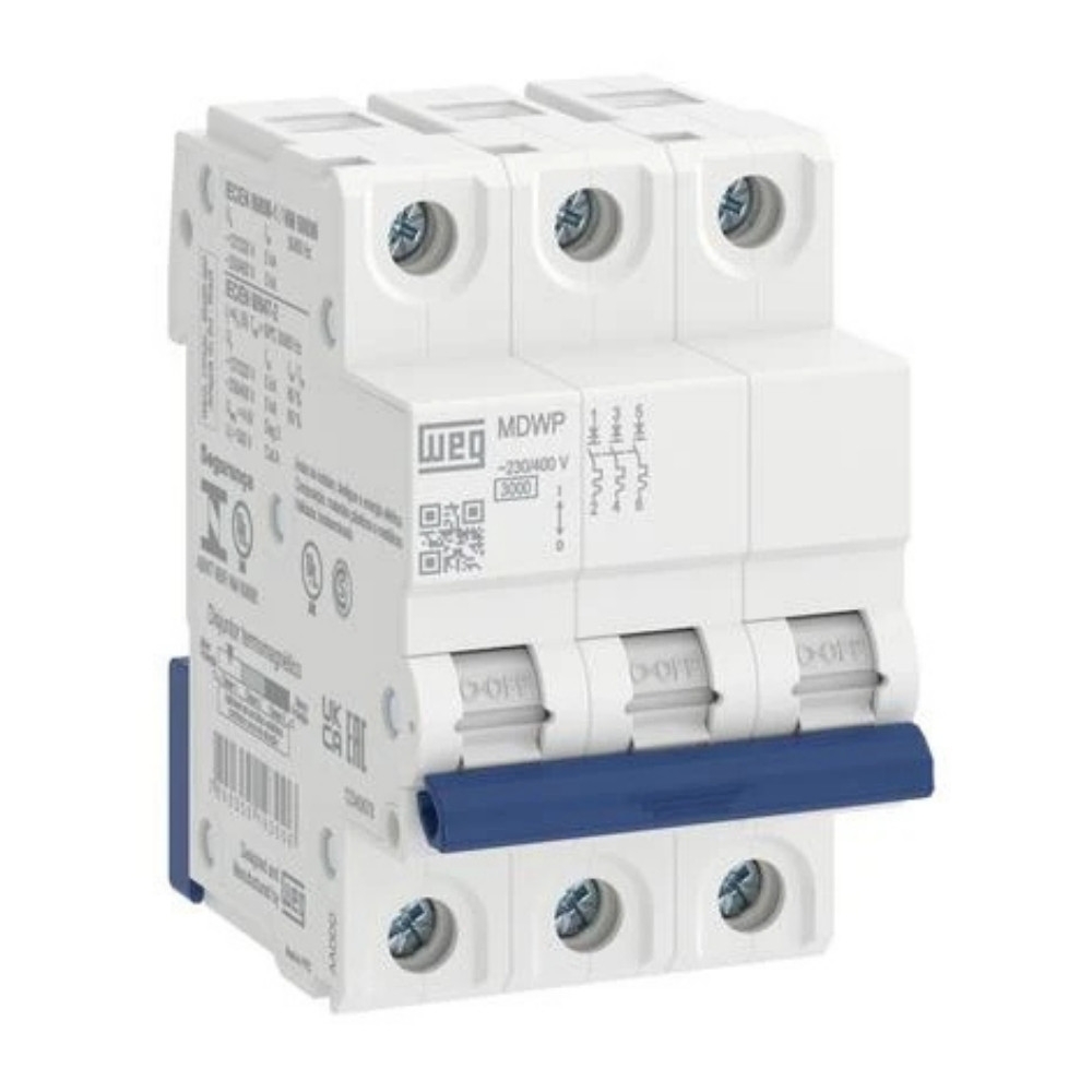 DISJUNTOR DIN 3 POLO 50A 5KA CURVA C - WEG