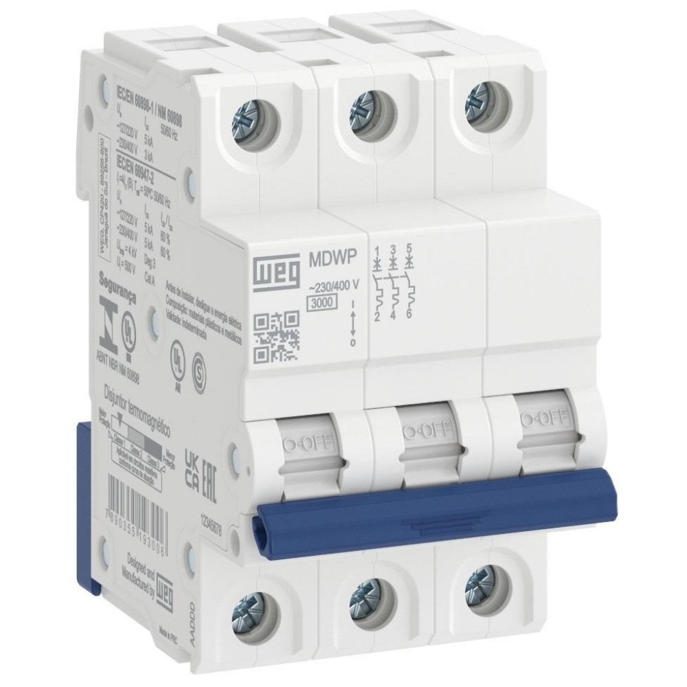 DISJUNTOR DIN 3 POLO 6A 3KA CURVA C - WEG