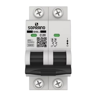 DISJUNTOR DIN BIPOLAR 20A 3KA CURVA C - SOPRANO
