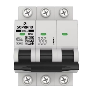 DISJUNTOR DIN TRIPOLAR 32A 3KA CURVA C - SOPRANO