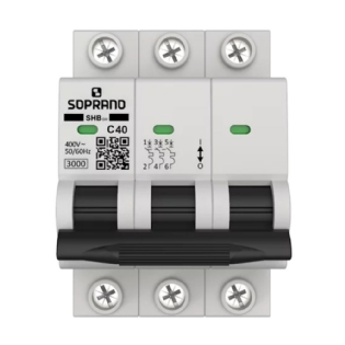 DISJUNTOR DIN TRIPOLAR 40A 3KA CURVA C - SOPRANO