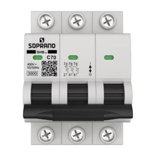 DISJUNTOR DIN TRIPOLAR 70A 3KA CURVA C - SOPRANO