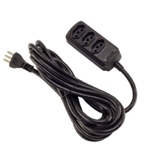 EXTENSAO 3 TOMADA 2P+T 20A PRETO 5 METROS PP - FORCE LINE