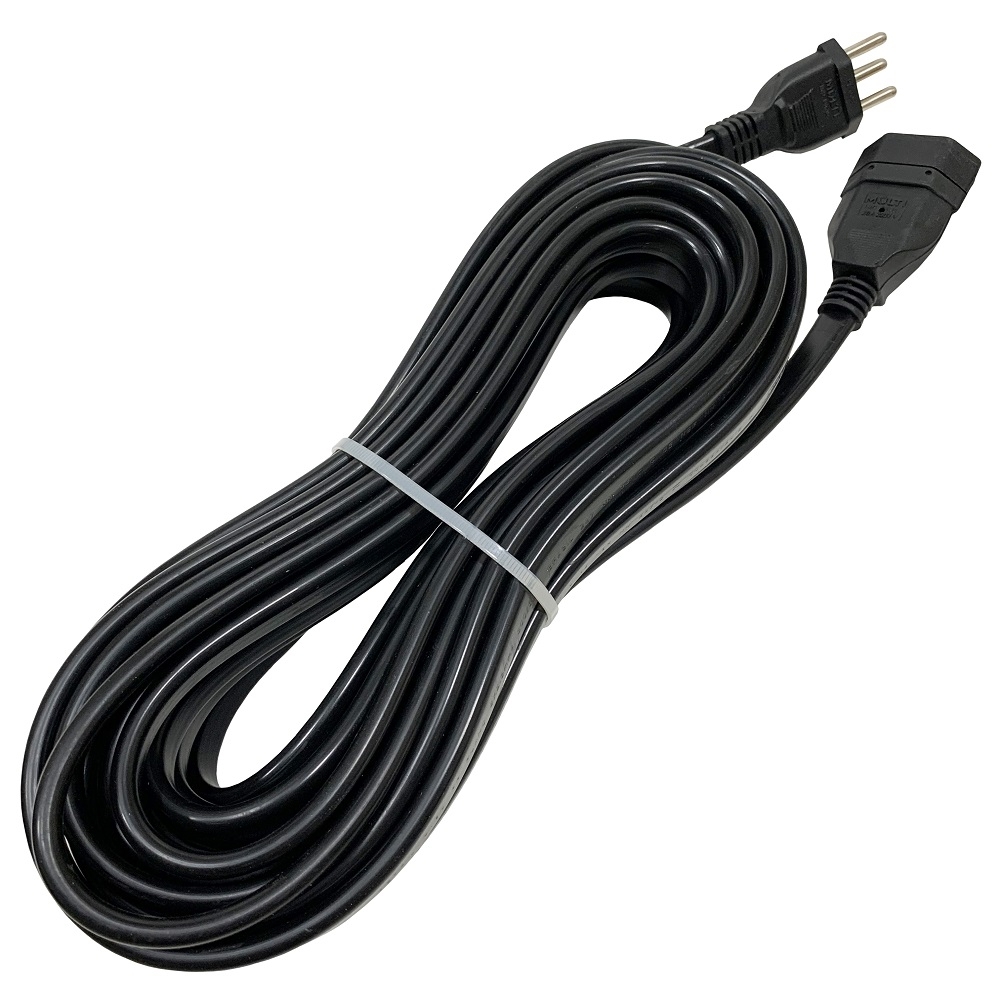 EXTENSAO CORDAO 2 POLOS + TERRA 20A PRETO CABO PP 5 METROS - MULTICRAFT