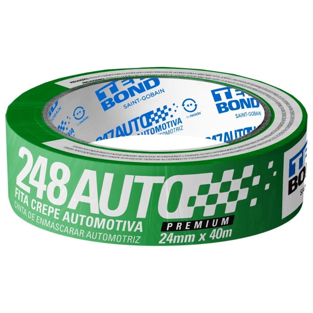 FITA CREPE 24MMX40M VERDE AUTOMOTIVA - TEKBOND
