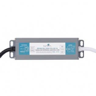 FONTE PARA FITA LED 3A 12V 36W IP67 - GAYA