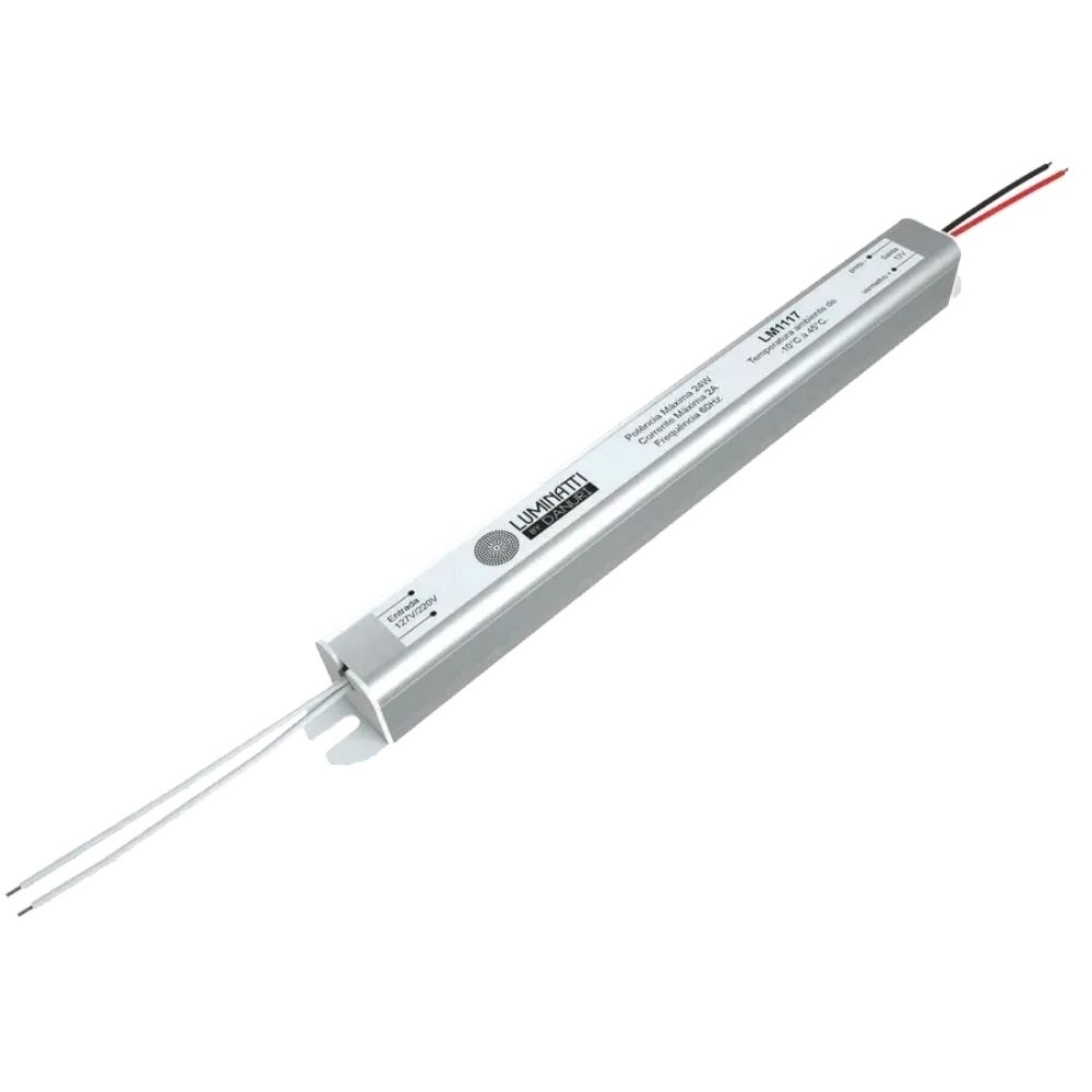 FONTE SLIM PARA FITA LED 72W 12V 6A - LUMINATTI