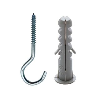 GANCHO COM BUCHA NYLON 8MM ABA COM 05 PECAS - SFORPLAST