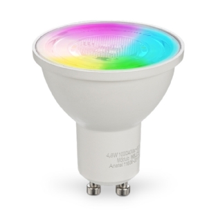 LAMPADA LED DICROICA GU10 4,8W RGB WI-FI CCT AMBIENTE CONECTADO - STECK