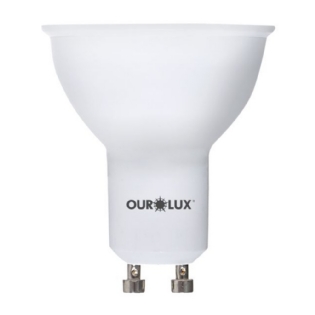 LAMPADA LED DICROICA GU10 6W BIVOLT LUZ BRANCA 6500K 38G 420LM - OUROLUX