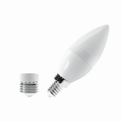 LAMPADA LED VELA LISA E14/E27 6W BIVOLT LUZ AMARELA 2700K 400LM FOSCO - LUMINATTI