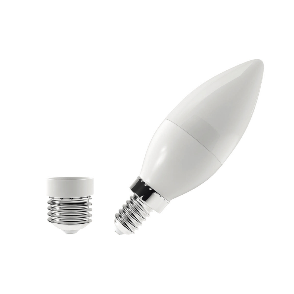 LAMPADA LED VELA LISA E14/E27 6W BIVOLT LUZ BRANCA 6000K 400LM FOSCO - LUMINATTI