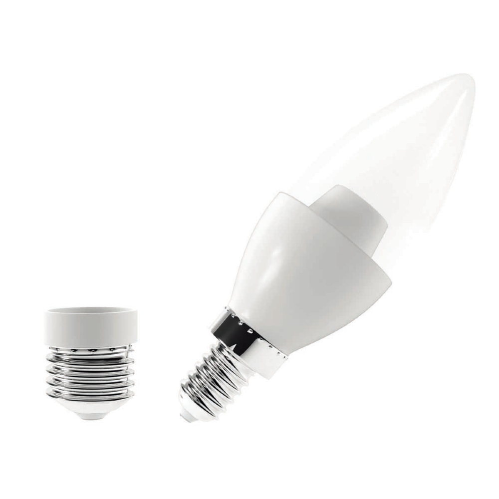 LAMPADA LED VELA LISA E14/E27 6W BIVOLT LUZ NEUTRA 4000K 400LM - LUMINATTI