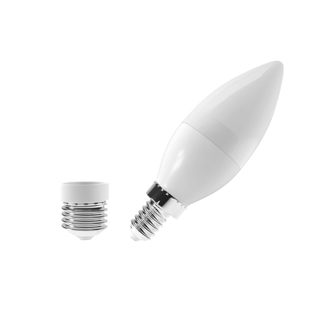 LAMPADA LED VELA LISA E14/E27 6W BIVOLT LUZ NEUTRA 4000K 400LM - LUMINATTI