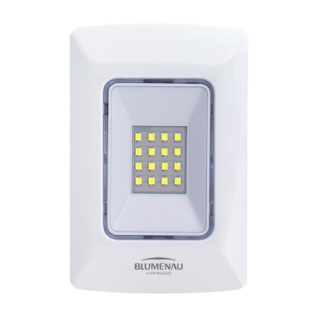 LUMINARIA LED EMERGENCIA 4X2 1W BIVOLT LUZ BRANCA 6500K 100LM - BLUMENAU