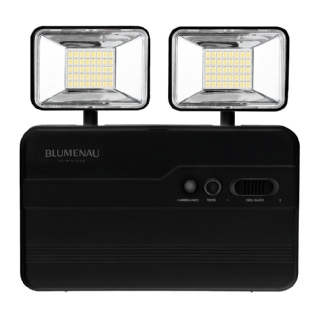 LUMINARIA LED EMERGENCIA BLA 10W BIVOLT LUZ BRANCA 6500K 2200LM PRETO - BLUMENAU