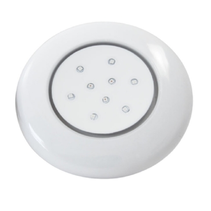 LUMINARIA LED PISCINA 9W 12V LUZ AMARELA 3000K ROSCA 1/2 BRANCO 12,5CM - ILUCTRON