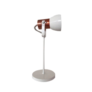 LUMINARIA DE MESA ALUMINIO BRANCA E COBRE PARA 1 LAMPADA E27 - KIN LIGHT