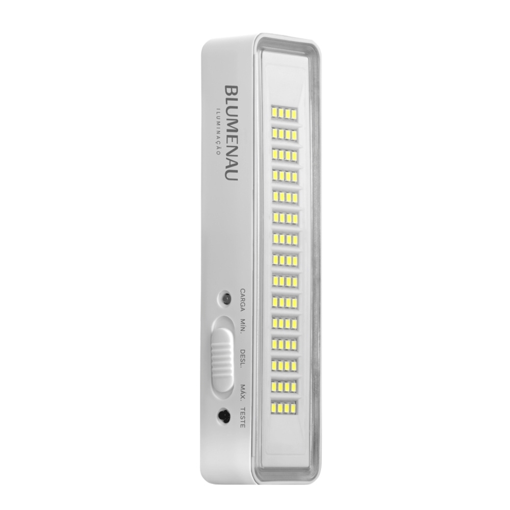 LUMINARIA LED EMERGENCIA 60LED 4W 6500K 150/300 LUMENS BIVOLT BRANCO - BLUMENAU