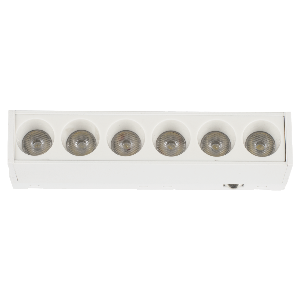 LUMINARIA LINEAR FOCCO MAG BRANCO 48V 24G 6W LUZ AMARELA 2700K - GAYA