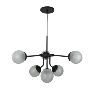 LUSTRE FLOWER PARA 6 LAMPADA G9 PRETO - TY ILUMINACAO