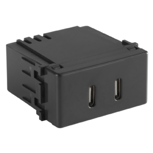 MODULO 2 TOMADAS USB-C 2A BIVOLT GRAFITE LIZ - TRAMONTINA