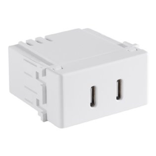 MODULO 2 TOMADAS USB-C 2A BIVOLT BRANCO LIZ - TRAMONTINA