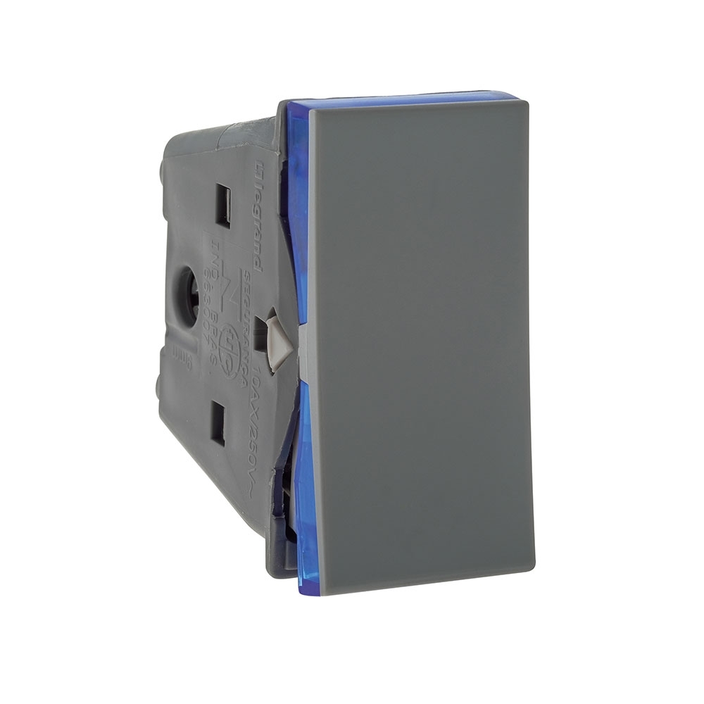 MODULO INTERRUPTOR BIPOLAR PARALELO 10A 250V CINZA - PIAL PLUS+