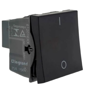 MODULO INTERRUPTOR BIPOLAR SIMPLES 25A 250V PRETO PIAL PLUS+ - LEGRAND
