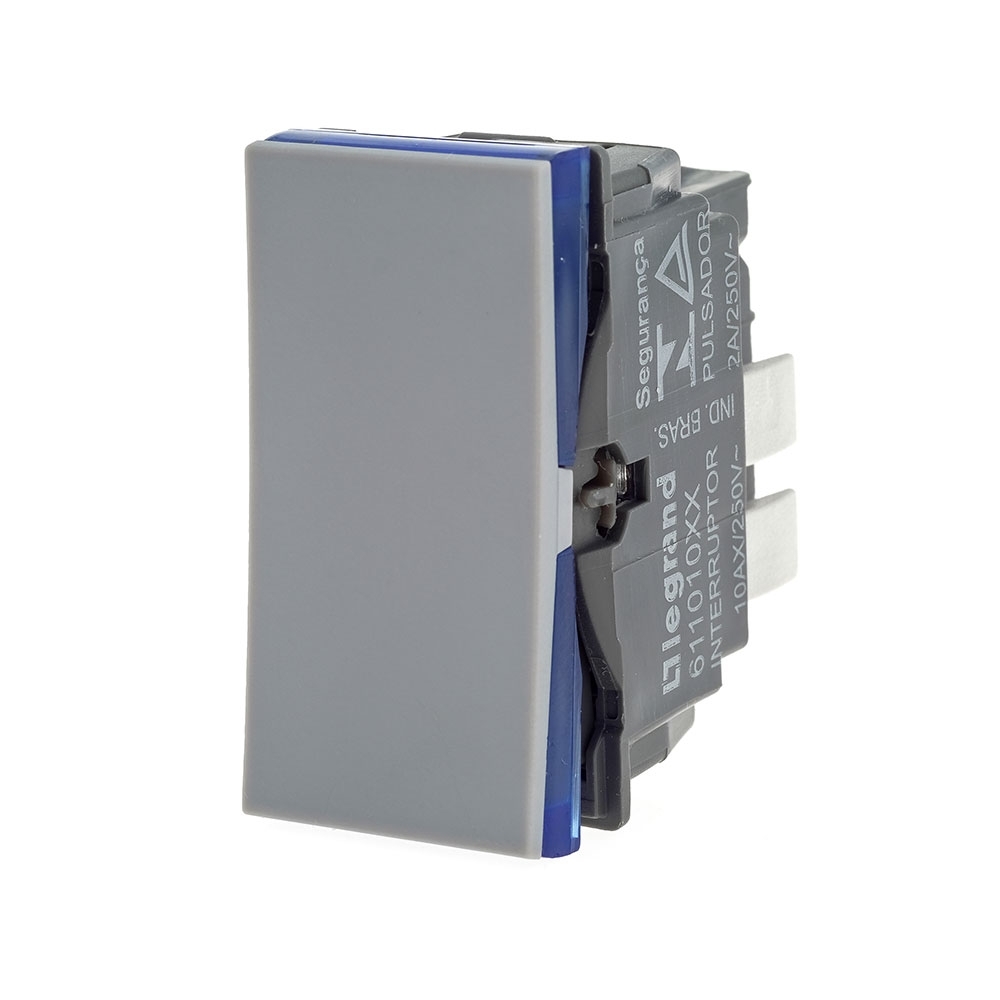 MODULO PULSADOR MINUTEIRA 2A CINZA COM BORNE - PIAL PLUS+