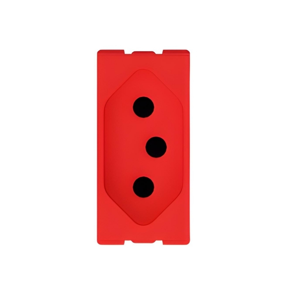 MODULO TOMADA 2 PINOS + TERRA 20A 250V VERMELHO ORIGEN - ABB