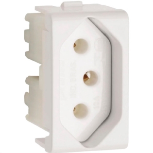 MODULO TOMADA 2 POLOS+TERRA 10A 250V BRANCO - STECK